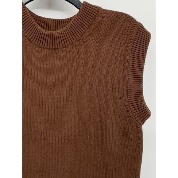 MNG Women's Brown Knit Crewneck Sleeveless Tank Top SZ XS - Picture 6 of 9
